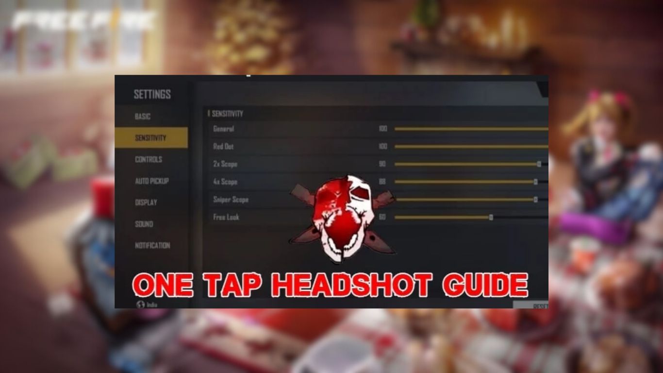 best sensitivity setting for one tap headshot in free fire