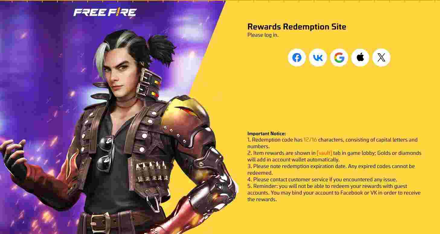 Free Fire Redeem Codes