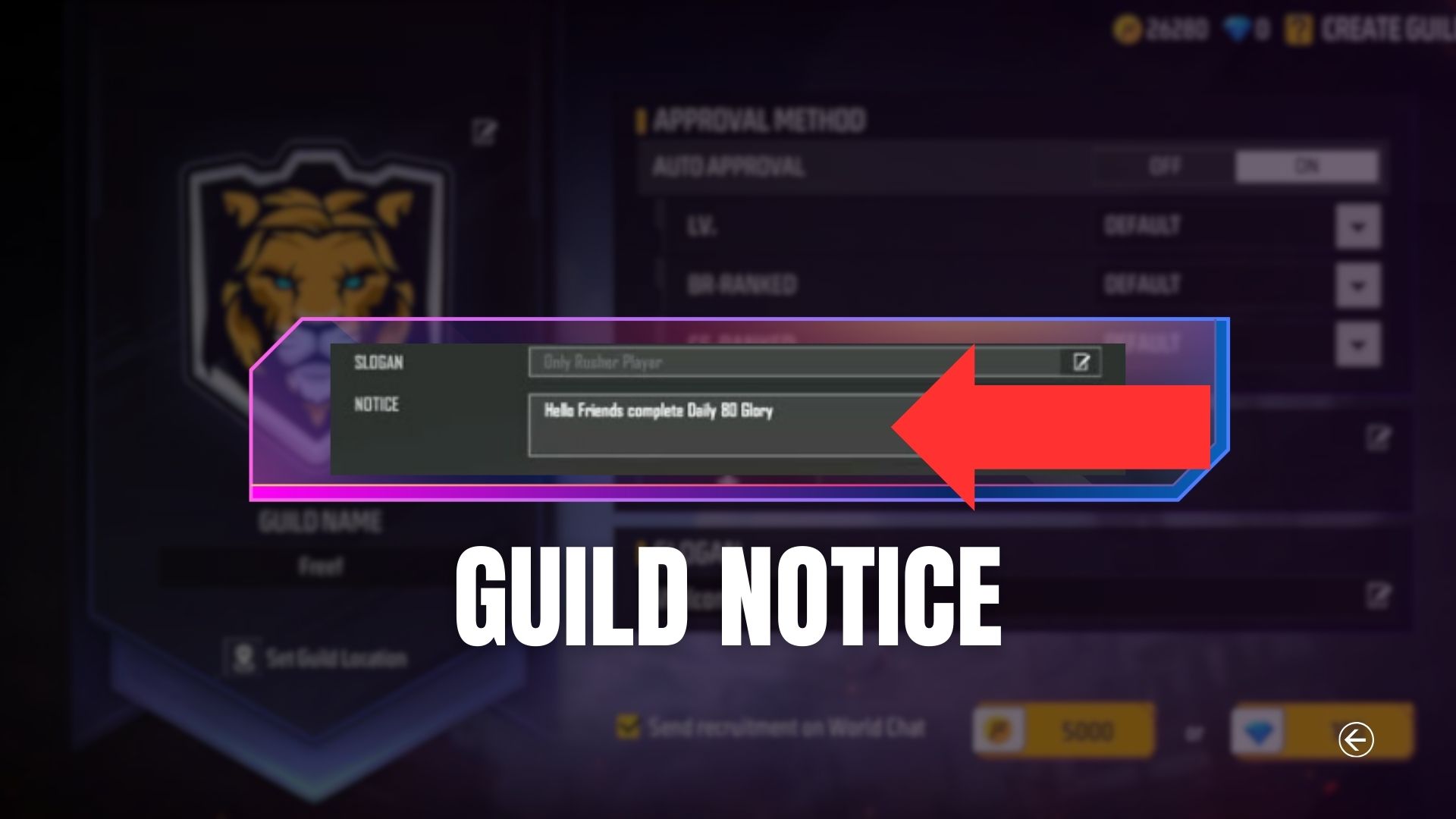 Free Fire Guild Notice Ideas