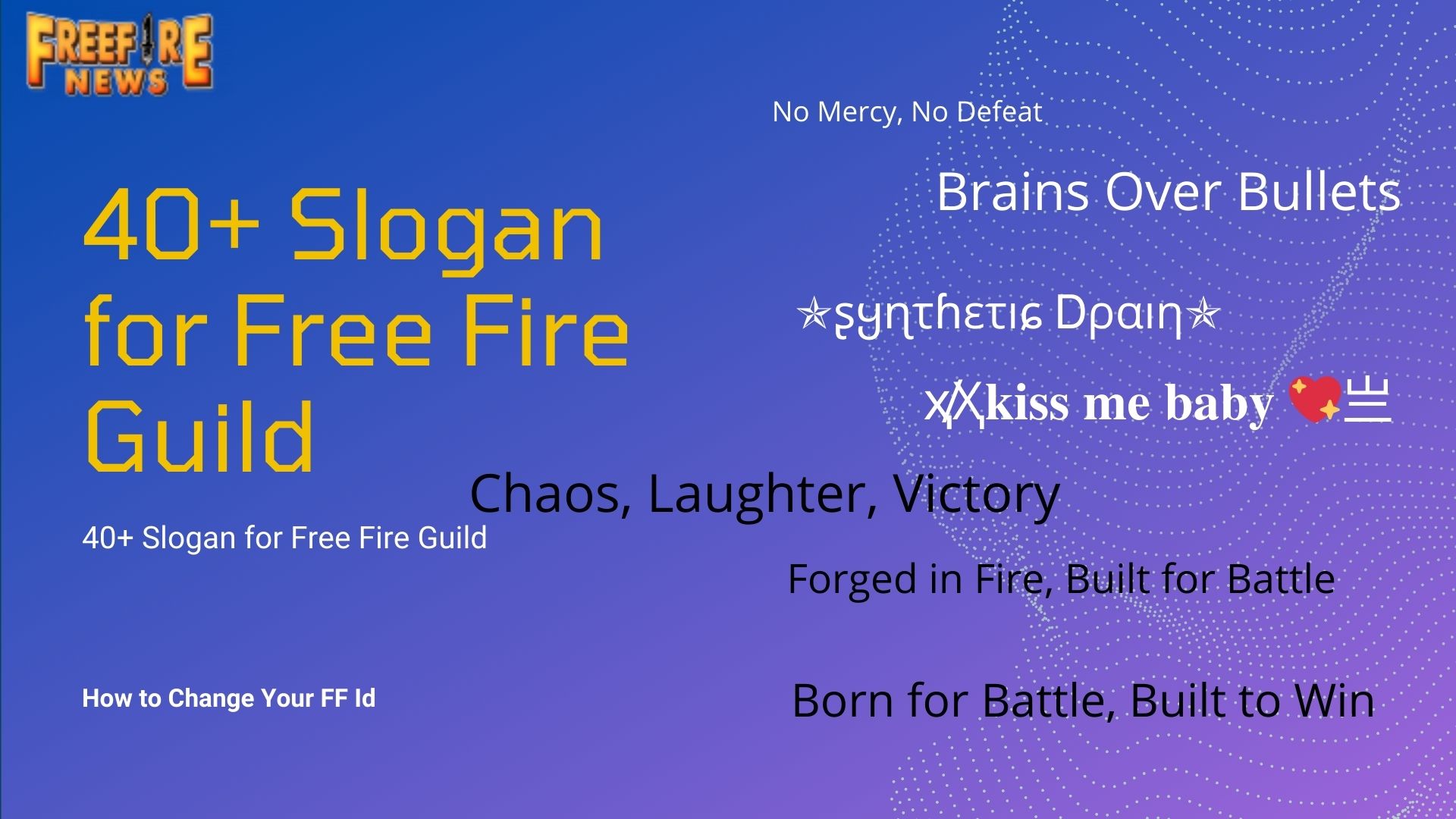 Slogan for Free Fire Guild